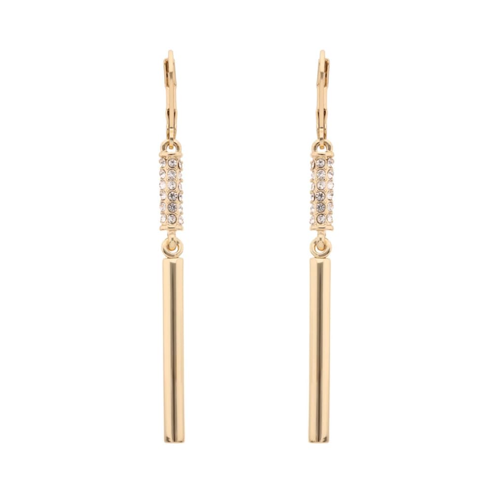 Nine West Aretes Color Dorado Pave Tunnels En Forma Varias De Terminado Brillante para Mujer