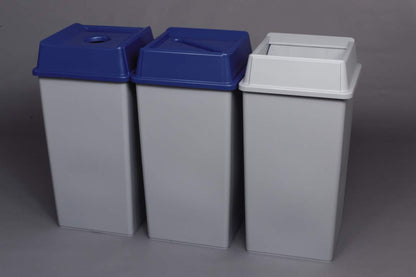 Rubbermaid Commercial Products - Contenedor intocable, tapa de papelero/papelera, gris, tapa cuadrada oscilante, compatible con contenedores cuadrados intocables de 35/50 galones