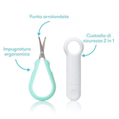Tijeras de uñas de fácil agarre por Frida Baby Grooming Essentials seguras para uñas recién nacidas