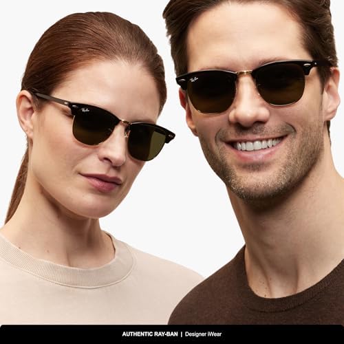 Ray-Ban Lentes oscuros rectangulares clásicas unisex, Sunglasses, Azul Rojo degradado espejado, 100% UV Protection