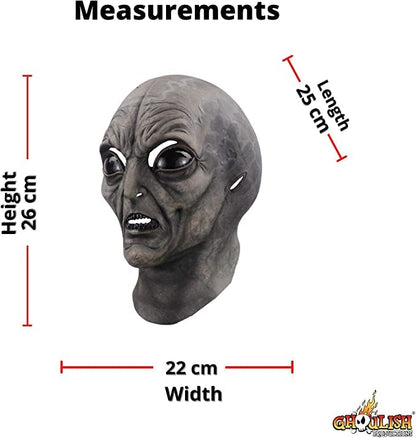 Evil Invader 51, Máscara de Alien Gris del Área 51, Disfraz de Marciano Alienígena Ideal para Halloween y Fiestas de Disfraces
