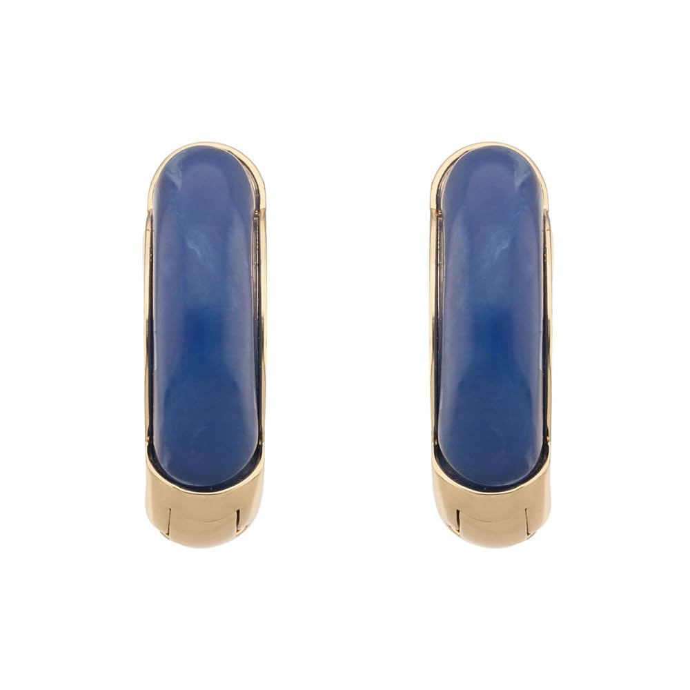 DKNY Aretes Bitono Circular Para Mujer | Medianos, huggies, cierre poste, 1 par