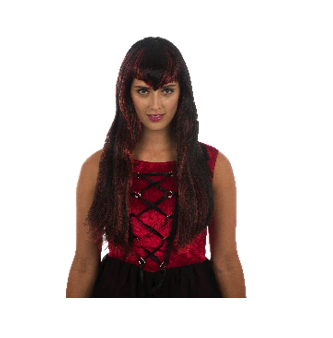 Condesa, Peluca de Condesa Cabello Largo con Fleco, Pelucas Deluxe Ideal para Fiestas de disfraces y Halloween