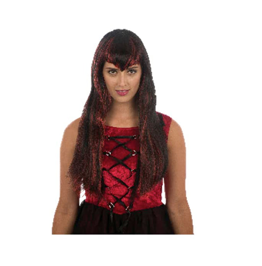 Condesa, Peluca de Condesa Cabello Largo con Fleco, Pelucas Deluxe Ideal para Fiestas de disfraces y Halloween