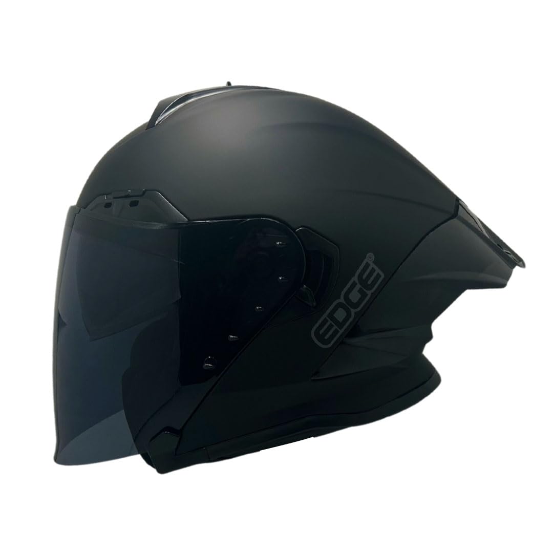 Casco Motocicleta Abierto Semi-Integral Marca Edge - Phoenix - Visor ANTIVAHO - Certificado Dot - Cascos Motocross Pegatina Pegatinas Protector
