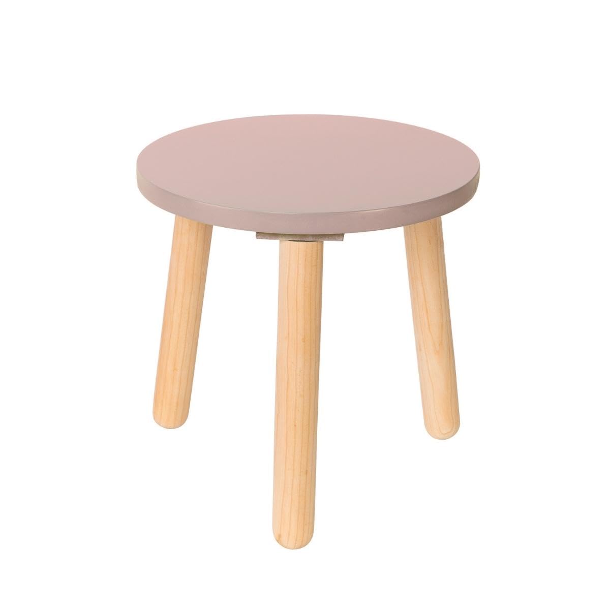 Duduk Banco de Madera Circular para Niños - 30 cm de largo x 30 cm de ancho x 30 cm de alto - Rosa