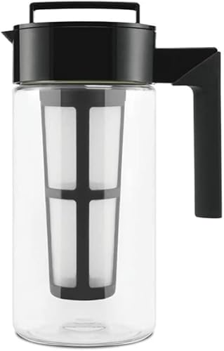 Takeya Cafetera patentada Deluxe Cold Brew Cafetera, 1 cuarto de galón, color negro