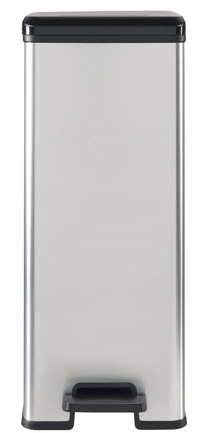 Cesto de Basura Keter 40 L de polipropileno, 42 x 25 x 61 cm, color plateado