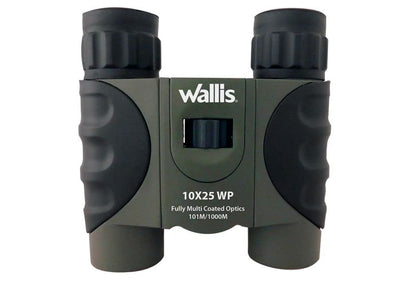 Wallis BI614306 Binocular Compacto Tipo Tejado, Verde/Negro, 10 x 25 mm, Revestimiento Green