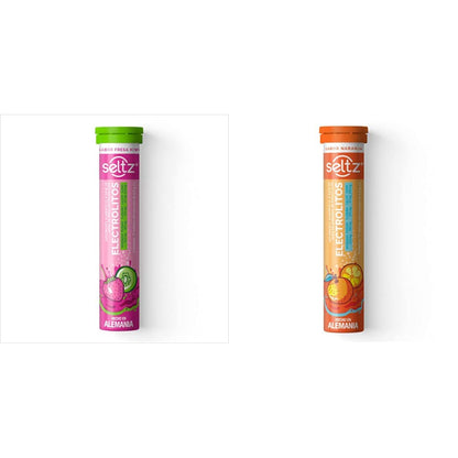 Seltz Kit Electrolitos Tableta Efervescente, Sabores Fresa Kiwi más Naranja, 26 Tabletas, 2 Pack