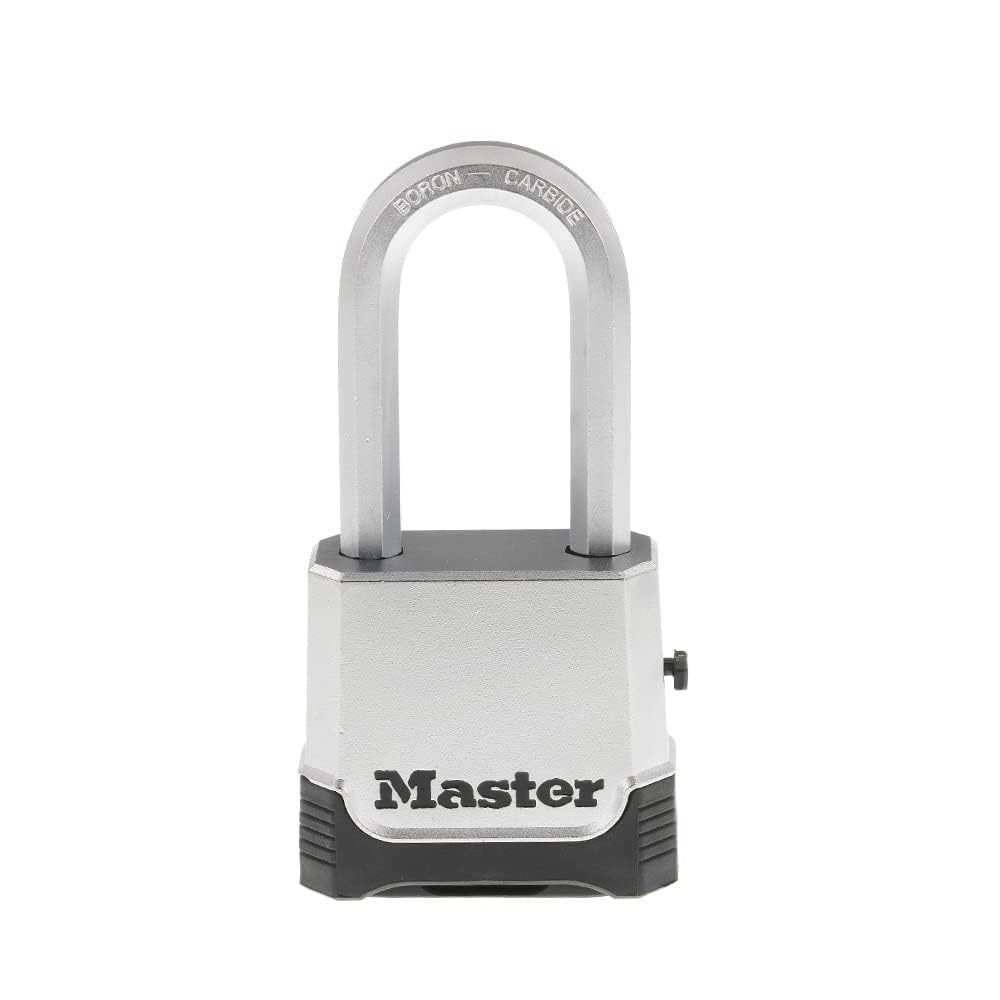 Master Lock M176XDLH Candado de Combinación Resistente a la Intemperie | Establece tu propio candado de combinación de 4 dígitos con cuerpo de zinc de 2 pulgadas de ancho, grillete extendido de