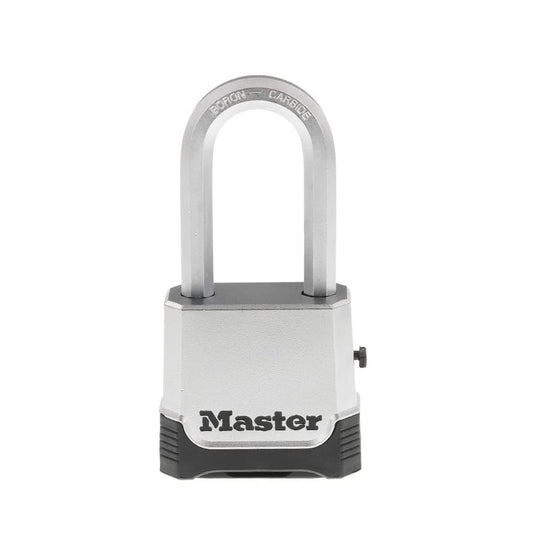 Master Lock M176XDLH Candado de Combinación Resistente a la Intemperie | Establece tu propio candado de combinación de 4 dígitos con cuerpo de zinc de 2 pulgadas de ancho, grillete extendido de