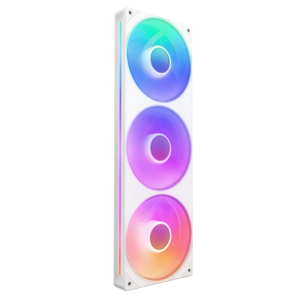 NZXT F360 RGB Core - Marco de 14.17 pulgadas con 3 ventiladores de 4.72 pulgadas y 8 luces LED RGB en cada ventilador; con control de velocidad e iluminación, alta presión estática y flujo de aire, - 3x 120mm - Single Frame - Alta presión estática RGB - B