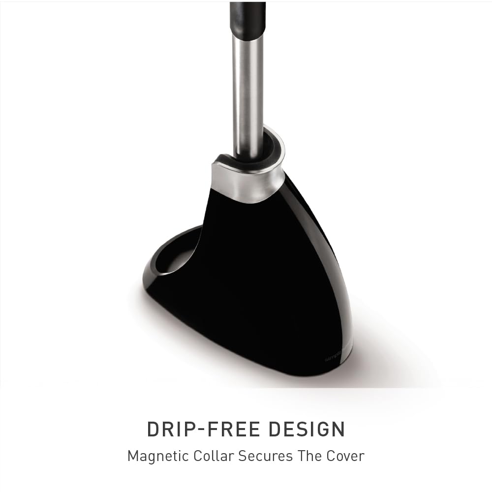 simplehuman, escobilla de baño, Acero Inoxidable + plástico Negro