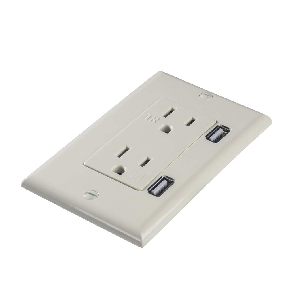 Estevez DUP-USB-1521 Contacto Dúplex con Puerto USB, Blanco Marfil