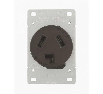Leviton 020-05207-S10 Receptáculo Entrada Recta Industrial 30A 125/250V 3P3H Nema 10-30R,,, pack of/paquete de 1