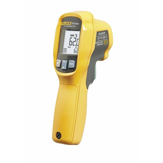 Fluke 62 MAX Termómetro Infrarrojo Profesional Medidor de Temperatura Sin Contacto -30 °C a +500 °C Precisión ±1.5 °C IP54 Resistente a Caídas 1 Punto