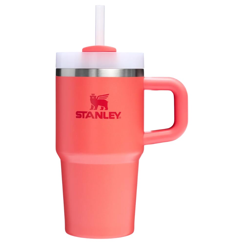Stanley Quencher H2.O FlowState Vaso con Asa y Popote 591 ml - Hot Coral