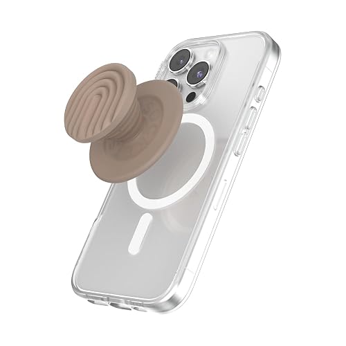 PopSockets - Empuñadura para teléfono MagSafe, Agarre magnético Seguro y Soporte para teléfono, Soporte Manos Libres, Compatible con Carga inalámbrica, Lindos PopSockets - Curves Latte