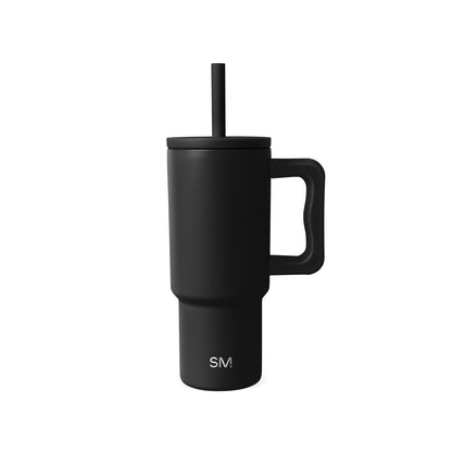 Simple Modern Vaso Térmico Infantil con Asa y Popote - 24 oz - - Midnight Black