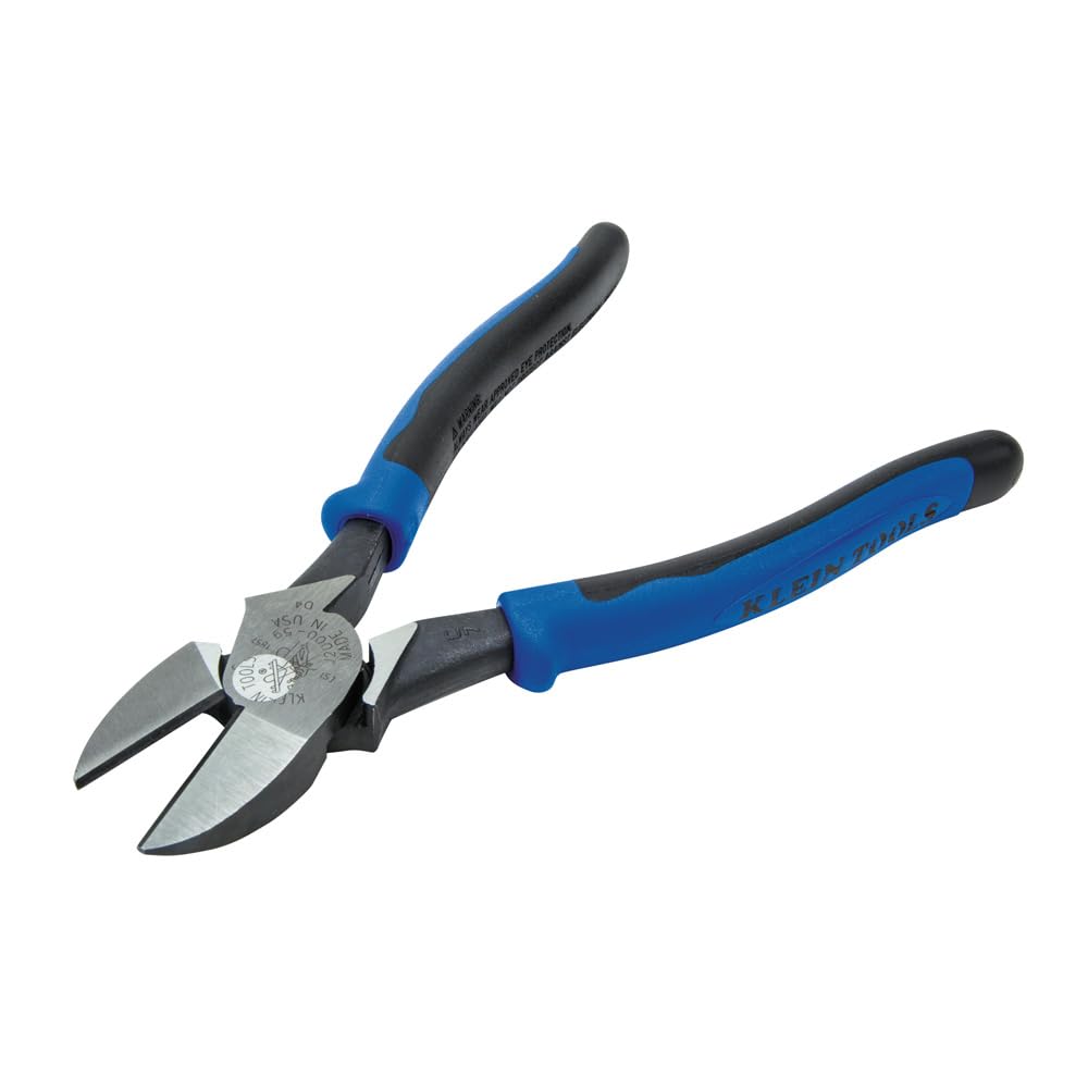 Klein Tools J2000-59 - Alicates de corte diagonal con diseño de alto apalancamiento, cabeza más grande y cuchillas extralargas, 9 pulgadas