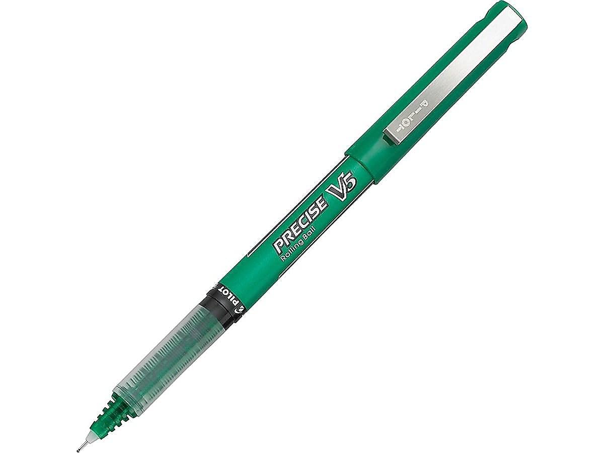 Pilot - Bolígrafos giratorios Precise V5 Stick, punta extrafina, tinta verde, paquete de 12 (25104)
