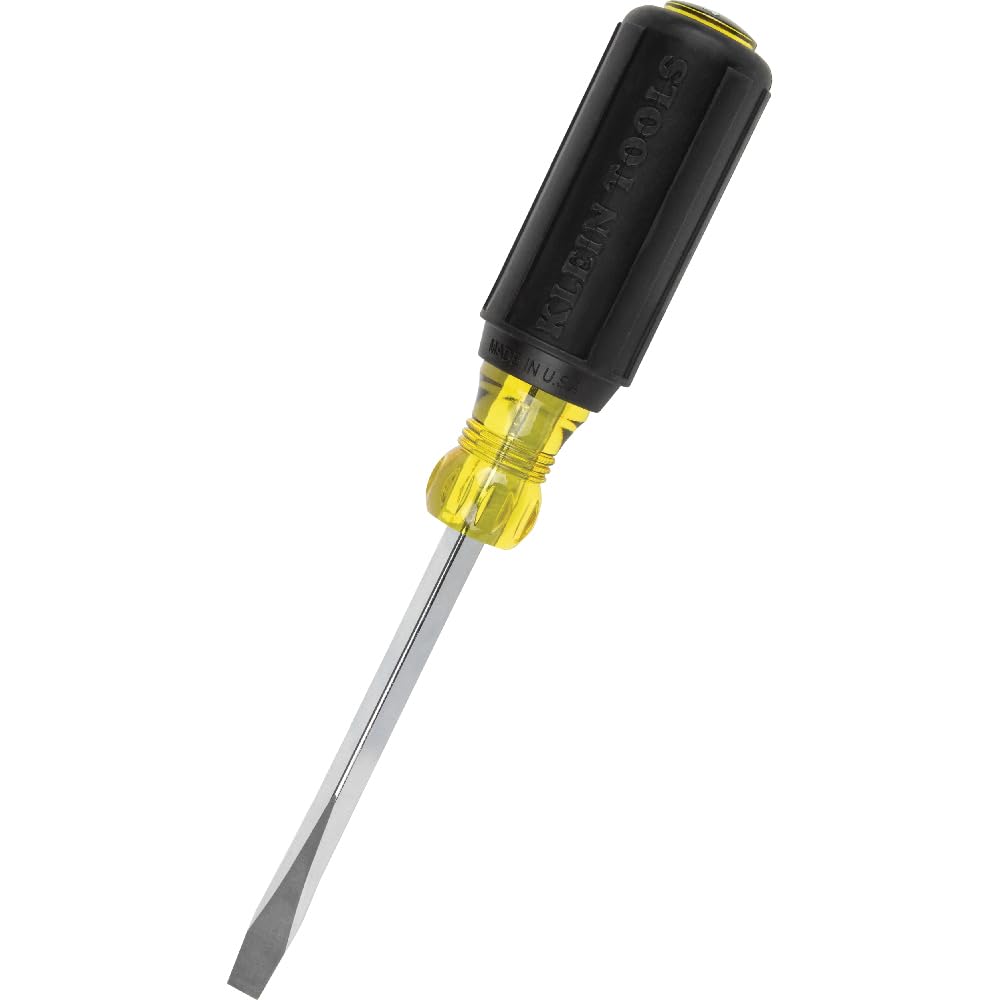 Klein Tools 600-4 Desarmador Punta Plana de 1/4" x 4" Barra cuadrada