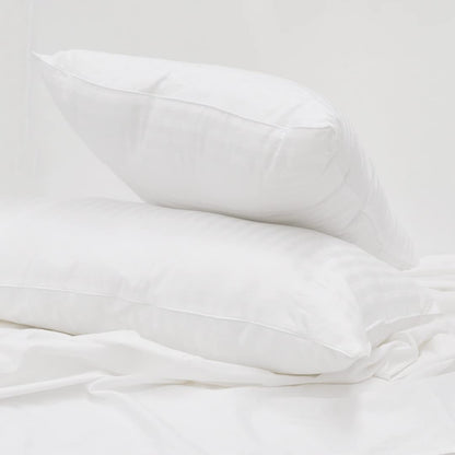Spring Air Paquete de 2 Almohadas 100% Algodón Firme con Relleno 100% Poliéster, Medida Estándar, Color Blanco