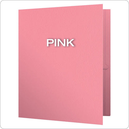 Fólder de bolsillo Oxford Twin, tamaño carta, 25 por caja, Rosado, 1 paquete