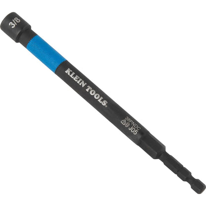 Klein Tools 65411PK3 Juego de tuercas eléctricas magnéticas codificadas por colores, unidad hexagonal de impacto de 1/4 pulgadas, eje de 5 pulgadas, alcance extendido, 3 piezas