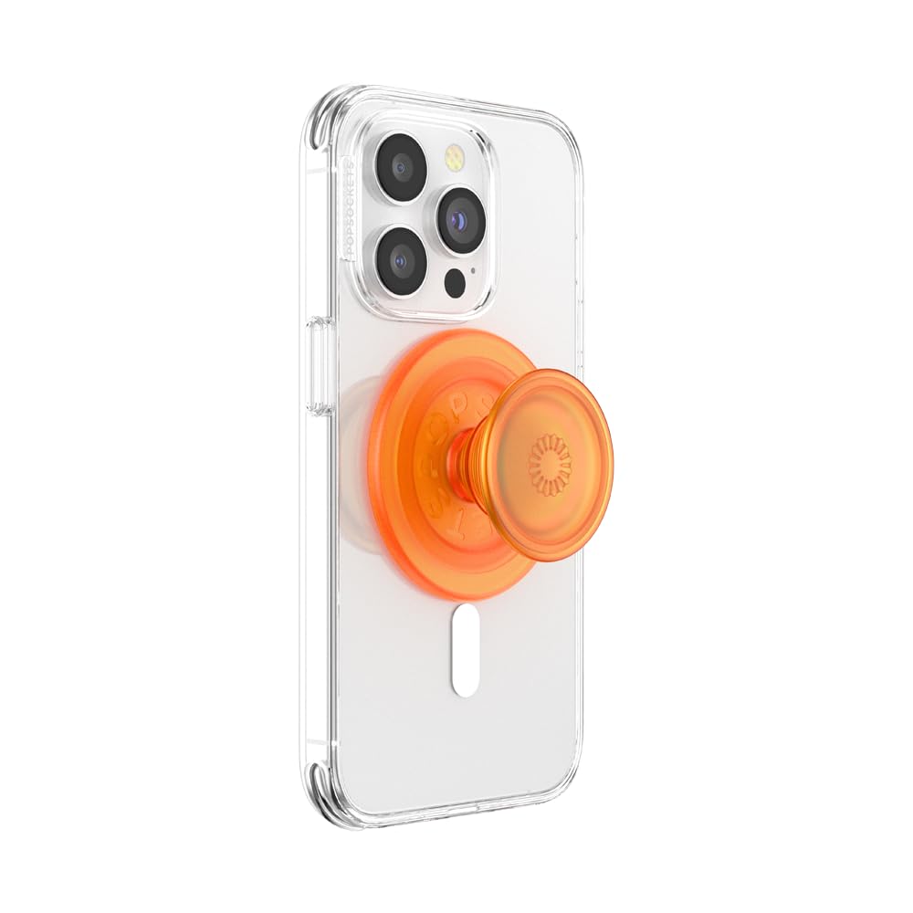 PopSockets PopGrip MagSafe, Empuñadura Magnética para Celular con Anillo Adaptador - MagSafe - naranja