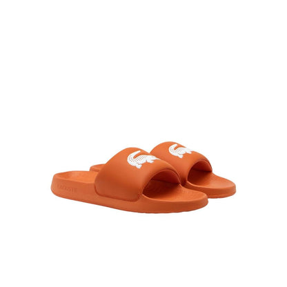 Sandalias Deslizantes Lacoste Serve Slide 1.0 para Hombre - 24.5 cm - Croc naranja y blanco