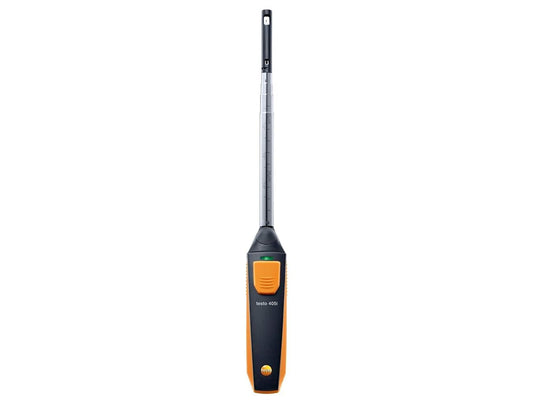 testo 405i Anemómetro de cable caliente I Sonda inteligente inalámbrica para velocidad del aire, flujo de aire y temperatura en el conducto