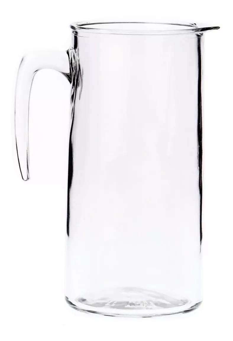 Borgonovo Indro - Jarra de Vidrio Capacidad 1.100 lt Jarra Para Agua Caliente, Fría, Jugo, Leche, Vidrio Resistente al Calor