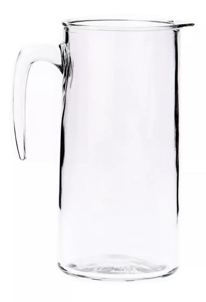 Borgonovo Indro - Jarra de Vidrio Capacidad 1.100 lt Jarra Para Agua Caliente, Fría, Jugo, Leche, Vidrio Resistente al Calor