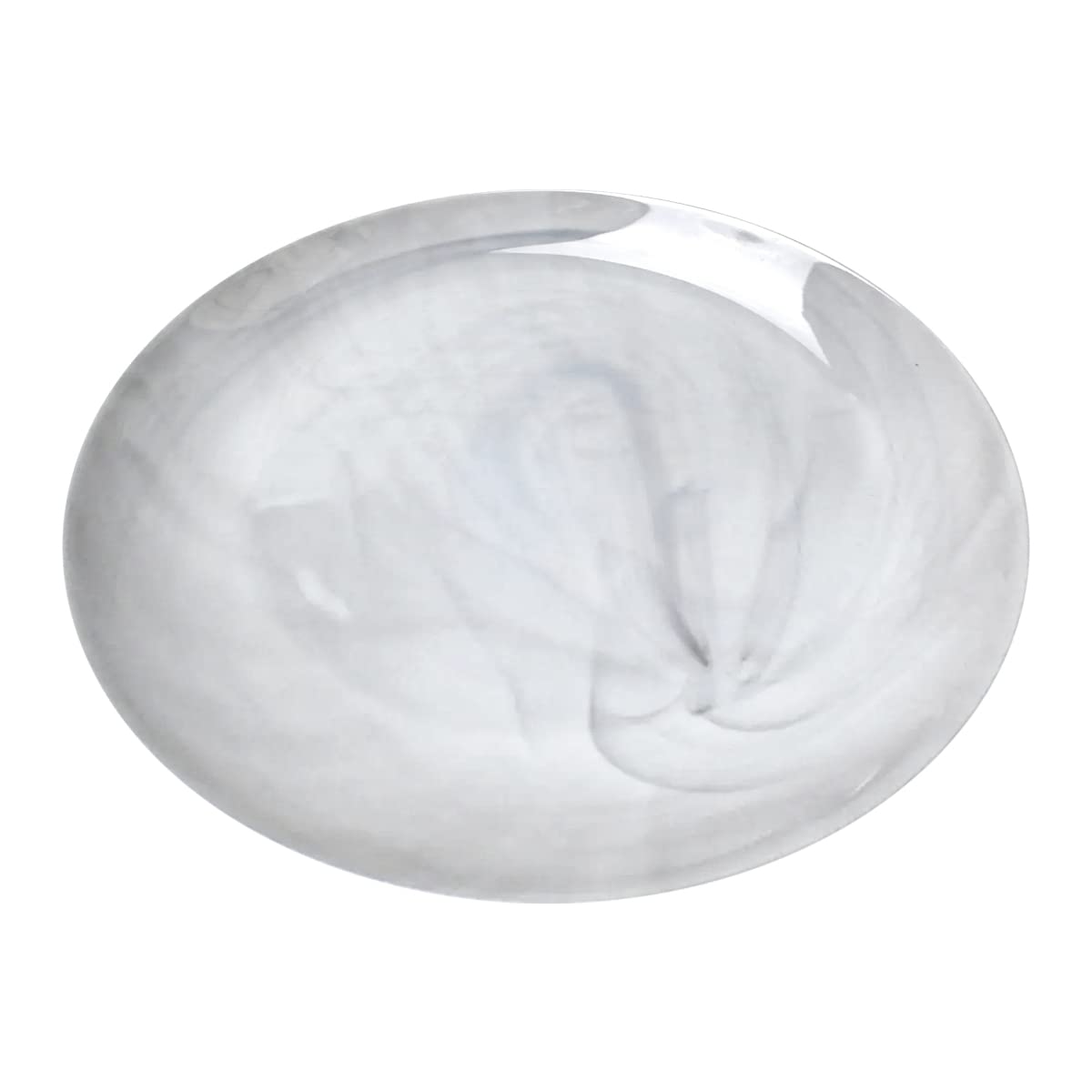 Trilogy | Set de 4 Platos Llanos o Trinche Redondos de Vidrio Opal Ultra Resistente, Colección Marble con Terminado Marmoleado, Gris, 25 cm, Hechos en Francia