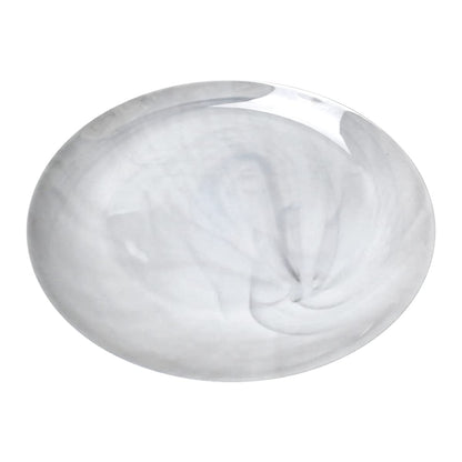 Trilogy | Set de 4 Platos Llanos o Trinche Redondos de Vidrio Opal Ultra Resistente, Colección Marble con Terminado Marmoleado, Gris, 25 cm, Hechos en Francia