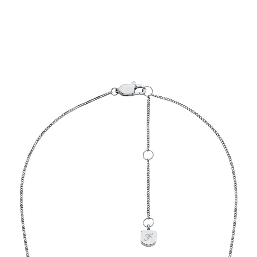 Collar Fossil JF04927040 Sadie de acero inoxidable en tono plateado para mujer