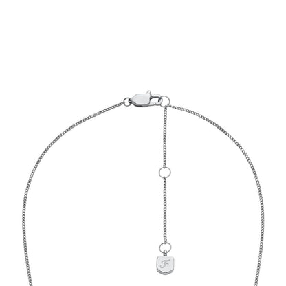 Collar Fossil JF04927040 Sadie de acero inoxidable en tono plateado para mujer