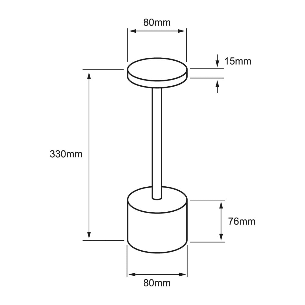 Tecnolite - Lámpara de Mesa LED 3 W Portátil, Recargable, Luz Blanca Ajustable y Atenuable Táctil, Lámpara Interior para Restaurante