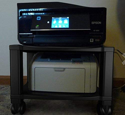 Home-Complete Soporte para Impresora de 2 Niveles para fax, escáner, Impresora, Suministros de Oficina, Compacto y móvil con Ruedas para Almacenamiento portátil