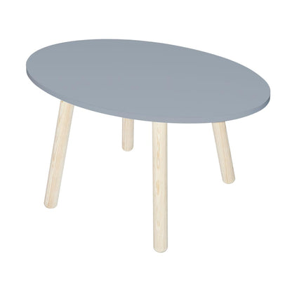 DUDUK Mesa para niños Ovalada de Estilo Moderno - 7 Colores (Azul)
