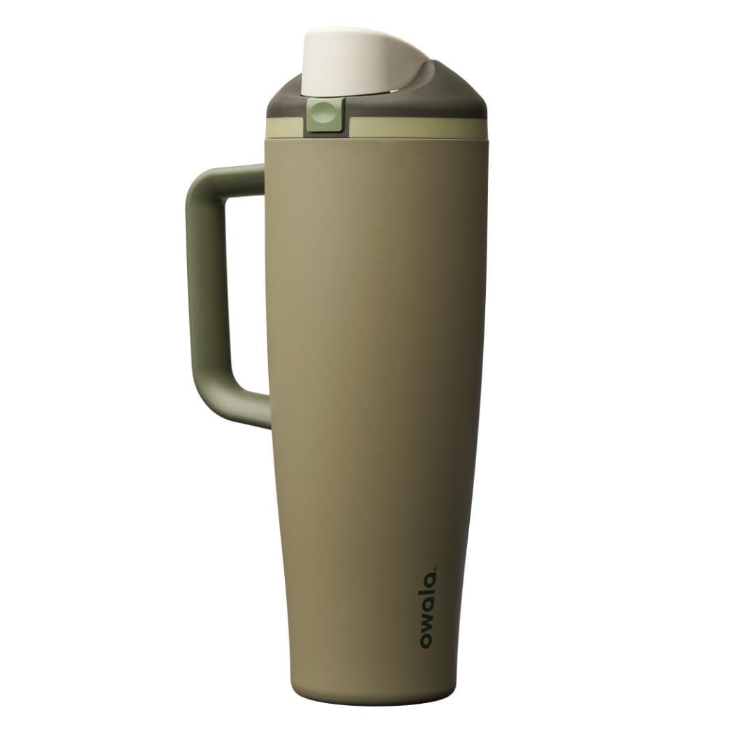 Owala FreeSip Vaso de Acero Inoxidable con Popote, 40 oz - Off Road - Grande