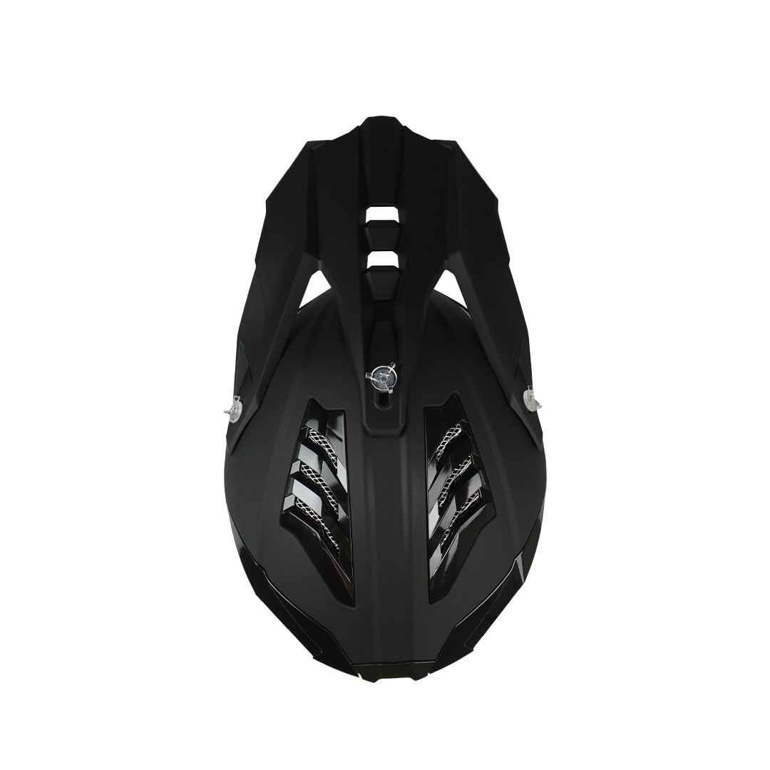 Edge Helmets Cross Wild Casco Moto Integral, para Hombre, Certificado Dot, Chico, Negro