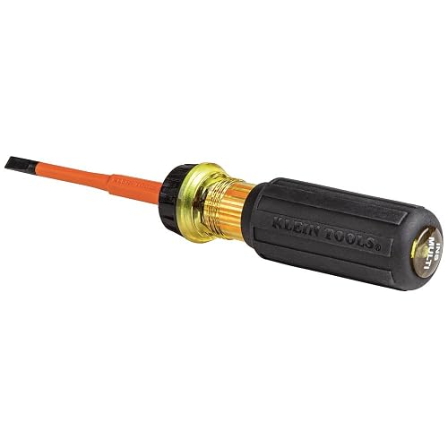 KLEIN TOOLS 32287INS | Desarmador 2 En 1 | 1000 V | Puntas Intercambiables | Desarmador 2 en 1 con puntas intercambiables y aislamiento de 1000 V, ideal para trabajos eléctricos en espacios reducidos.
