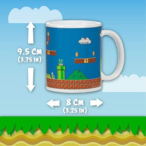 Taza Mario Bros que Cambia con Calor - Taza Oficial Nintendo, Regalo Retro para Gamers, 300ml