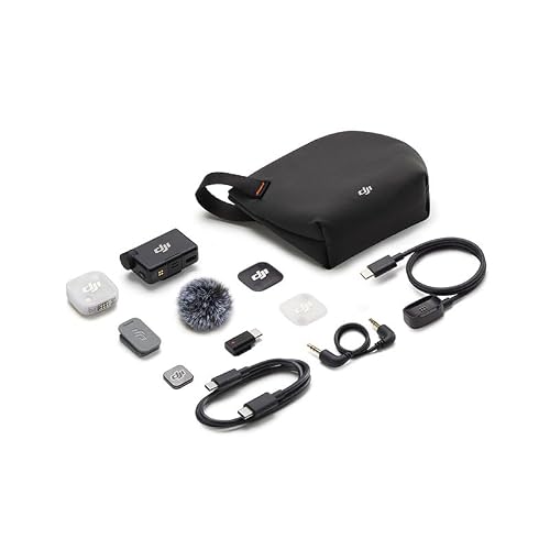 DJI Mic Mini 2 (1 TX + 1 RX estándar), micrófono lavalier inalámbrico | Para iPhone 17/16/15 y Android/cámara/tableta/PC, ultraligero, batería de 11.5 h, cancelación de ruido, vlogs y streaming