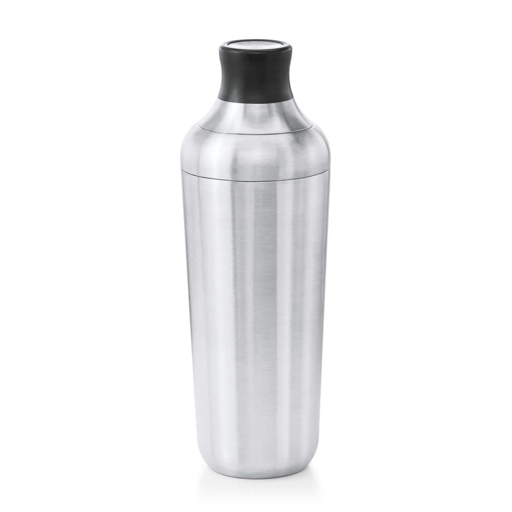 OXO - Coctelera de pared individual de acero | OXO - Coctelera de acero con colador, acabado inoxidable, capacidad de 24 onzas