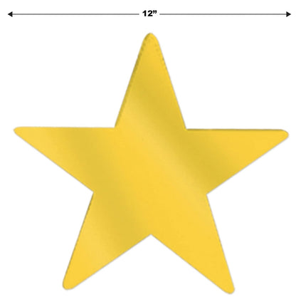 Beistle 55839-GD 24-Piece Foil Star Cutouts, 12-Inch, Gold