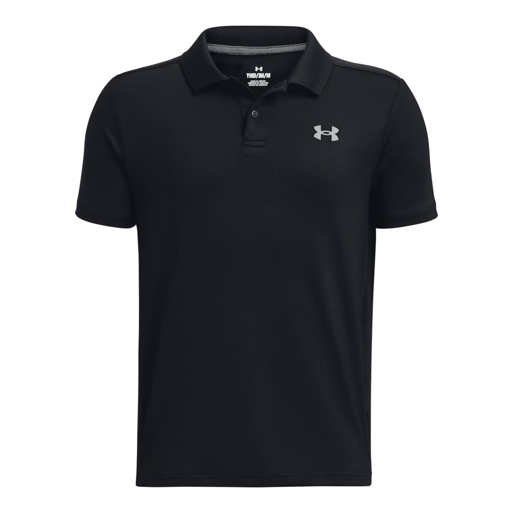 Under Armour 1377346 Polo de Golf Performance de Niño - (001) Negro - Gris Pitch - M